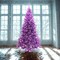 7 ft Purple Canadian Pine Christmas Tree with Hinged Branches and Metal Stand